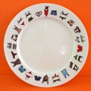 Assiette dessert &laquo;&nbsp;Maillots de bain&nbsp;&raquo;