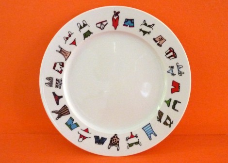 Assiette dessert &laquo;&nbsp;Maillots de bain&nbsp;&raquo;