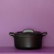 Cocotte ronde noire effet fonte