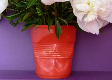 Pot à Ustensiles rouge froissé
