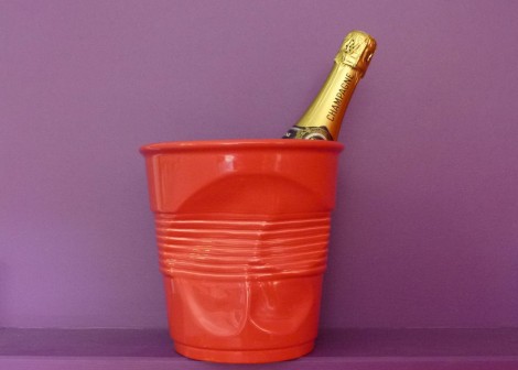Seau à Champagne froissé rouge Seau à Champagne froissé rouge