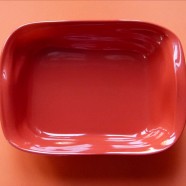Plat froissé rectangle rouge Revol