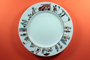 Assiette Family Surf par Assiettes et Compagnie