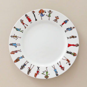assiette I love shopping pour donner des air de fête de filles à votre table - création assiettes et compagnie - adaptée pour tous les fours et le lave vaisselle - made in france