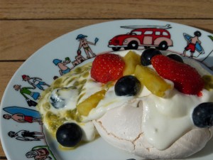 assiette surf et pavlova