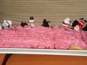 buche rose pour noel sur assiettes et compagnie