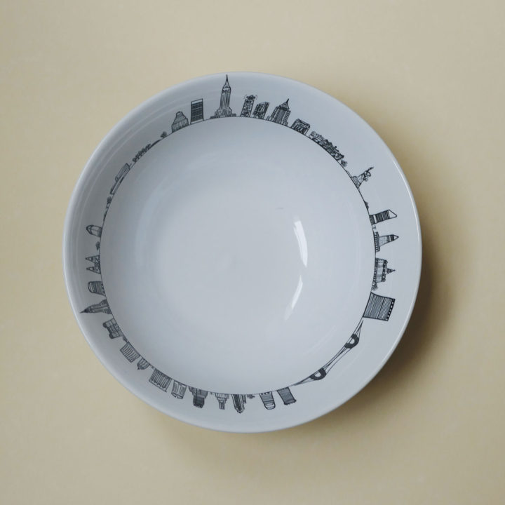 coupelle nyc par assiettes et compagnie, éditée par la maison revol, porcelaine made in france; création originale d'assiettes et compagnie