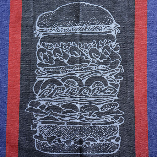 deux torchons et un livre de cuisine pour ce kit hamburger n voici un vrai clin d'oeil américain en linge de table : un torchon hamburger, un torchon cornet de frites et un livre de cuisine "best of burgers"