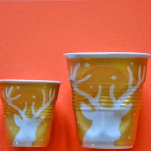 tasse Revol grand cerf, édition limitée noel 2016 pour cette tasse à café blanche avec un dessin doré