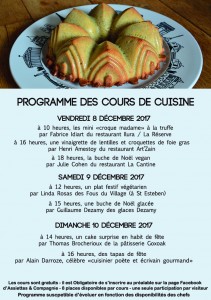 les cours de cuisine à l'atelier d'assiettes et compagnie sont gratuits et toujours dans la bonne humeur - découvrez le programme de fêtes de la prochaine série de cours