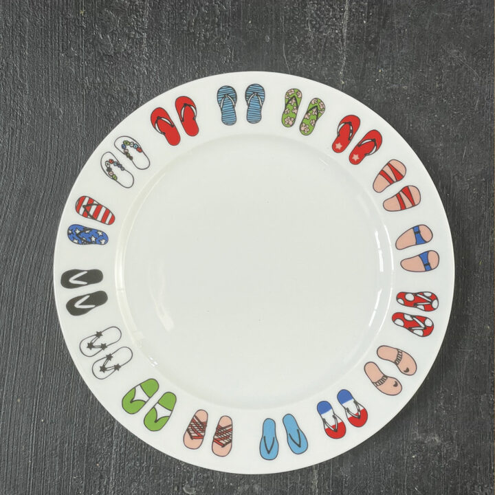 assiette dessert TONGS collection family surf par revol porcelaine et assiettes et compagnie