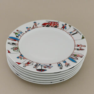 assiette dessert family surf par revol porcelaine et assiettes et compagnie