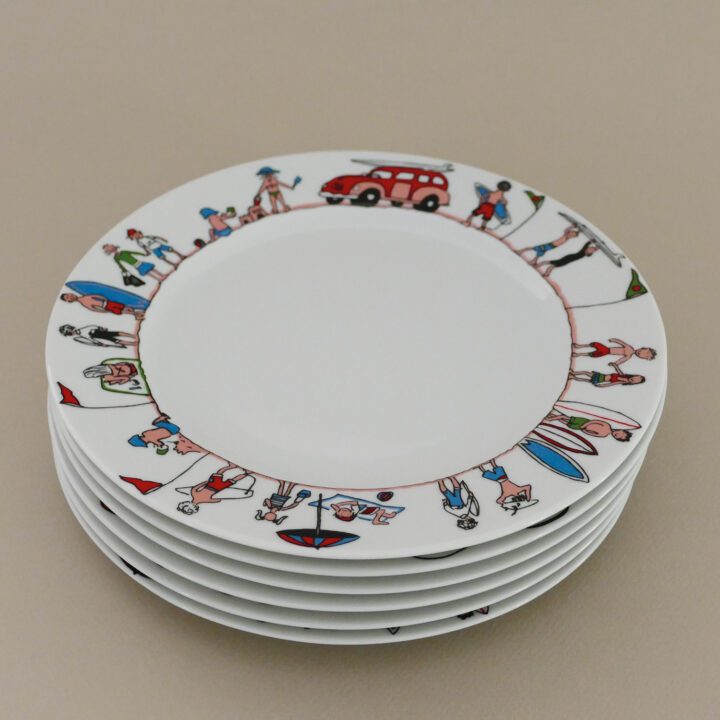 assiette dessert family surf par revol porcelaine et assiettes et compagnie