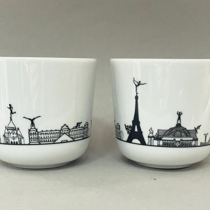 Le MUG Paris et les sportifs est un hommage poétique des compétitions sportives dans la capitale en 2024 - design par Béatrice pene lassus pour Assiettes et compagnie