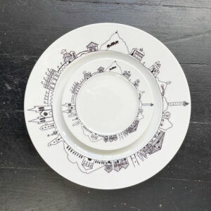 assiette dessert pays basque en version mini de 17 cm par assiettes et compagnie