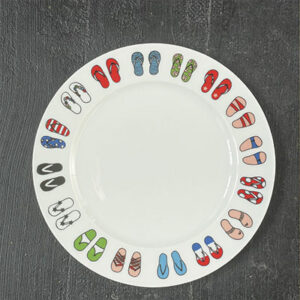 assiette dessert tongs, un dessin exclufi d'assiettes et compagnie, made in france